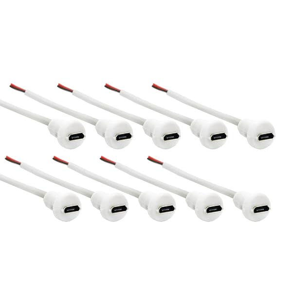 Electronic Spices Panel Mount Female Micro Usb Cable End Open Type