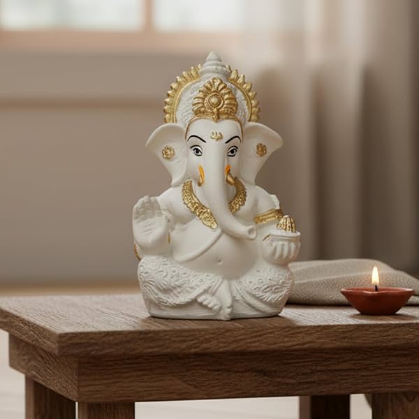 Elegant Resin Ganesha Idol for Home Temple Décor