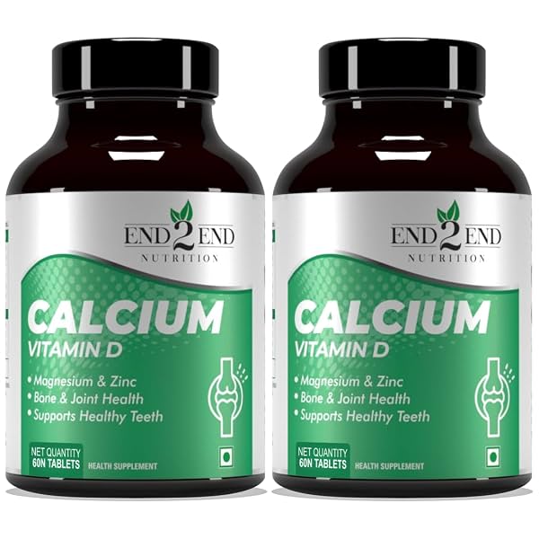 End2End Nutrition Calcium Tablets for Men and Women with Magnesium Zinc Vitamin
