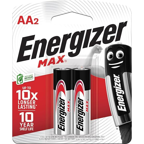 Energizer Max 10X AA2 Size Pack of 2 Battery, (E91BP2)