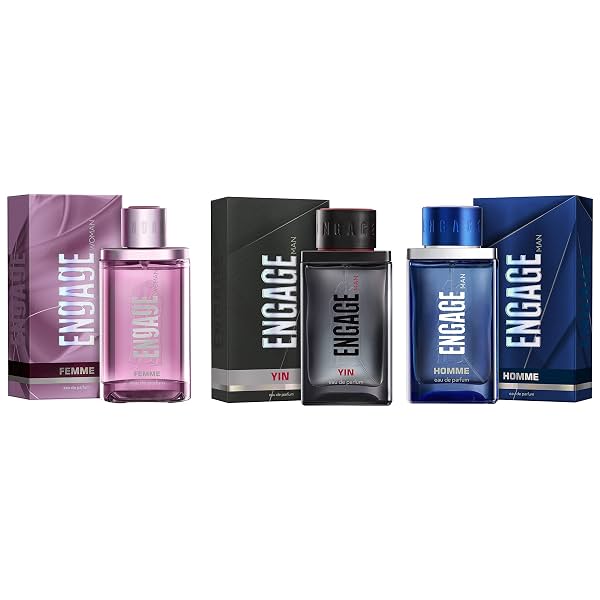Engage Femme Eau De Parfum for Women, Citrus and Floral, 90ml & Engage Yin Eau De Parfum for Men, Fruity and Floral, 90m