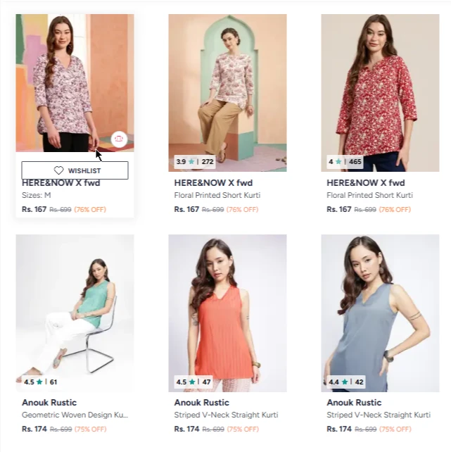 Ethnic Tops For Women at minimum 75% Discount