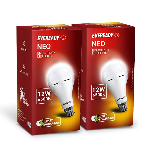 Eveready 12W Emergency Inverter LED Bulb Pack-2 4-Hour Backup