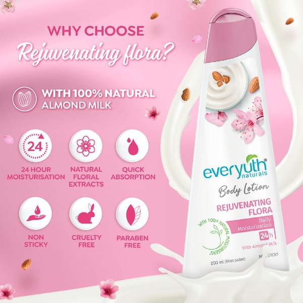 Everyuth Naturals Rejuvenating Flora Body Lotion For Deep Hydrating Skin Nourishment. (500 ml)