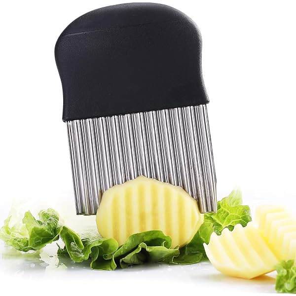 FOROLY Crinkle Cutter - Stainless Steel French Fry and Vegetable Slicer for Potatoes