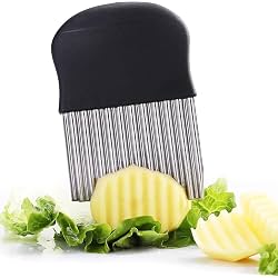 FOROLY Crinkle Cutter - Stainless Steel French Fry and Vegetable Slicer for Potatoes