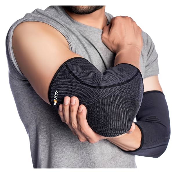 FOVERA Elbow Support Compression Sleeve for Tennis Elbow, Golfer's Elbow