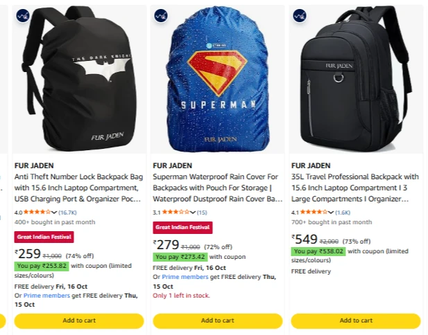 FUR JADEN Backpack at minimum 70% Discount