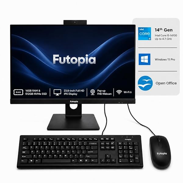 FUTOPIA 23.8" Full HD IPS All-in-One Desktop | Intel Core i5-14400