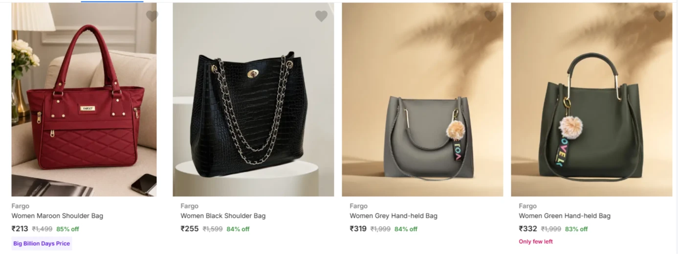 Fargo Handbags at minimum 72% Discount