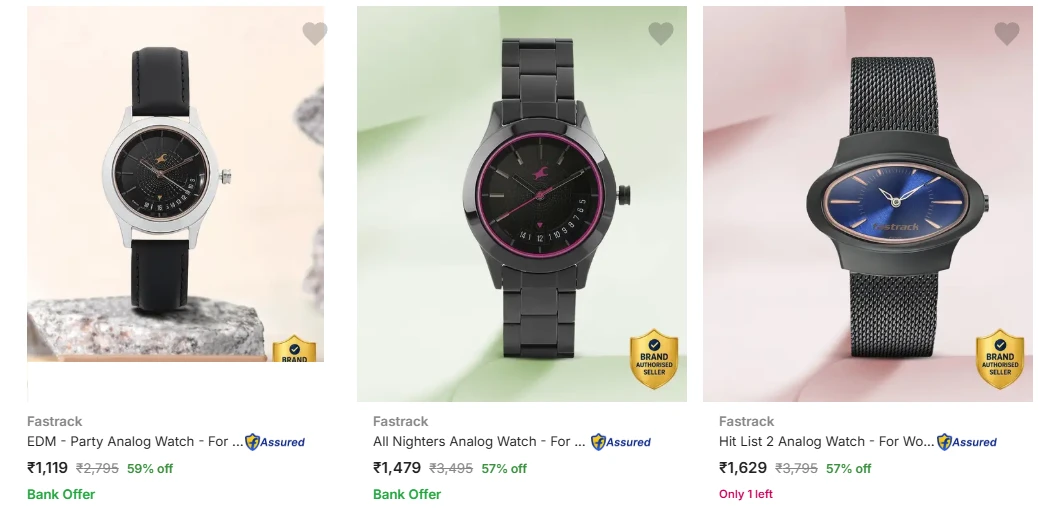 Fastrack Women's Wrist Watches at minimum 50% Discount