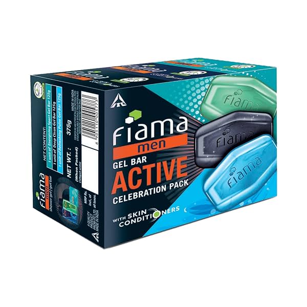 Fiama Men Gel Bar Active Celebration Pack with 3 Unique Gel Bars