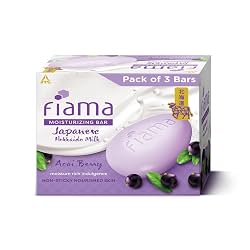 Fiama Moisturizing Soap Bar (Japanese Hokkaido Milk & Acai Berry, Pack of 3)