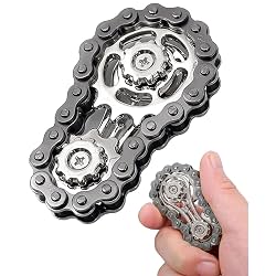 Fidget Toy Chain Gear Spinner Metal Desk Toy for Hand Focus Relaxation
