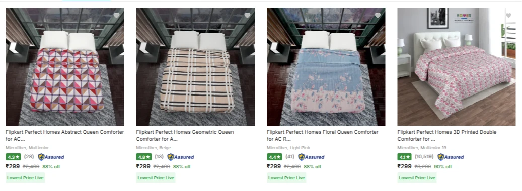 Flipkart Perfect Homes Blankets upto 90% Discount