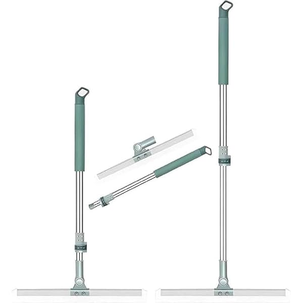 Floor Wiper Squeegee with Silicone Edge & Stainless Steel Pole Plastic