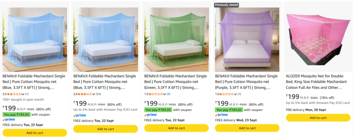 Foldable Machardani Starting @ ₹199