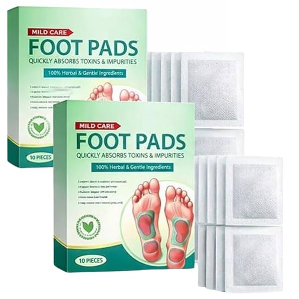 Foot patch (Pack of 2) Herbal And Gentle Ingredient Detox Foot Pads 20 pieces,Toxin Removal with Bamboo Vinegar and Acup