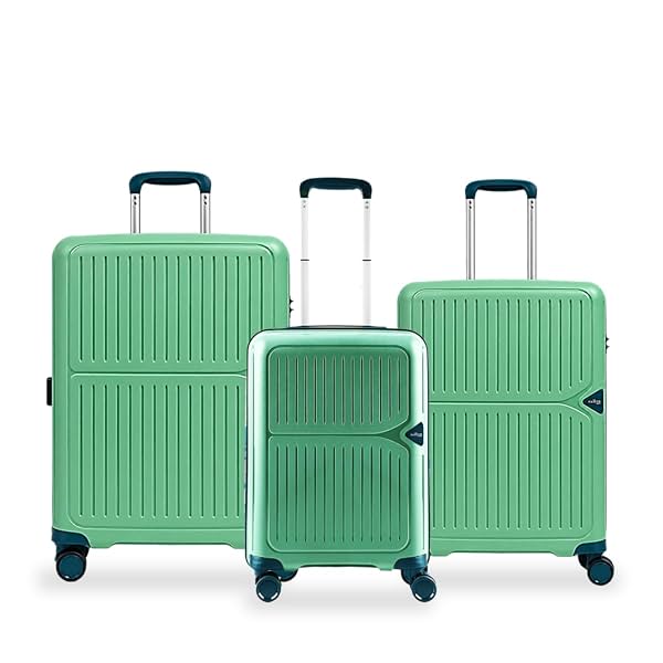 Footloose by VIP Head Spin Set of 3 (S+M+L) Trolley Bags, Green