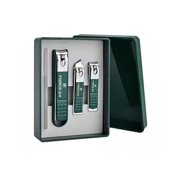 Force24 Nail Cutter Set with Glass File Stainless Steel (4 Pieces)