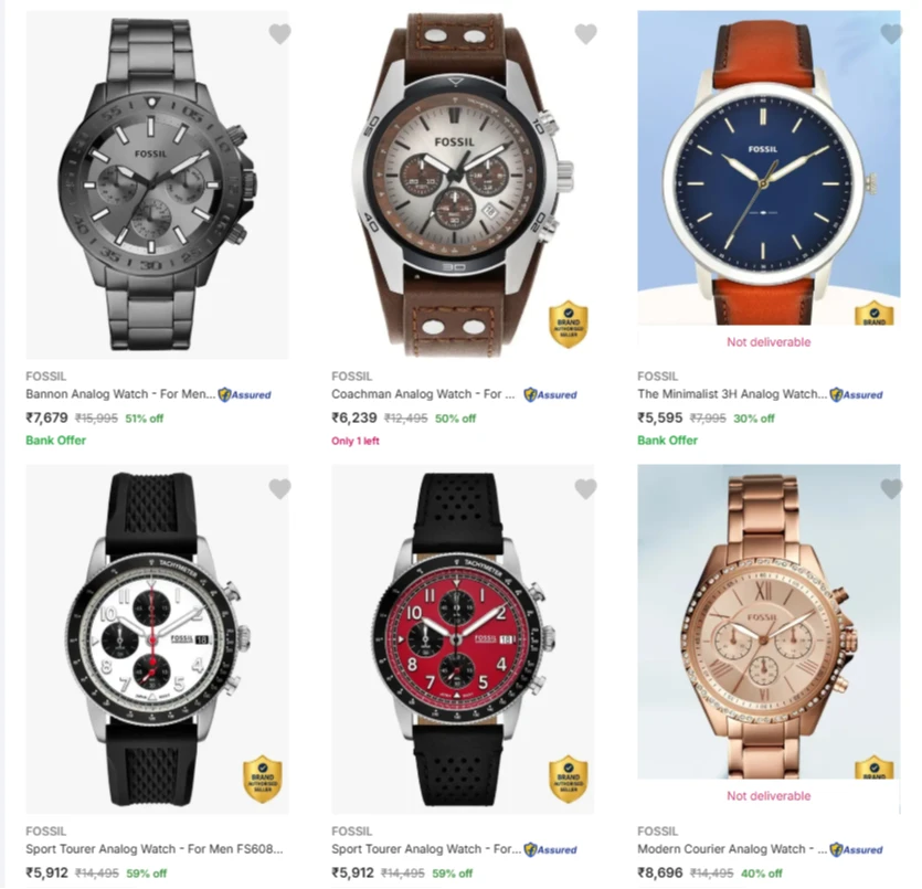 Fossil Watches up to 59% Discount