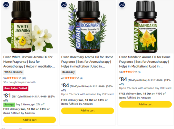 Fragrance Oil For Diffuser at up to 90% Discount