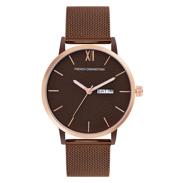 French Connection Men's Analog Watch Brown Strap-FCN00034C