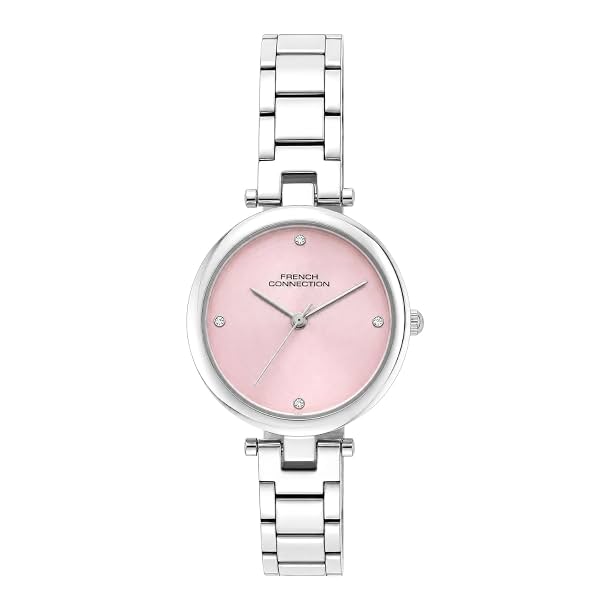 French Connection Pink Sunray Dial, Analog Watch for Wom