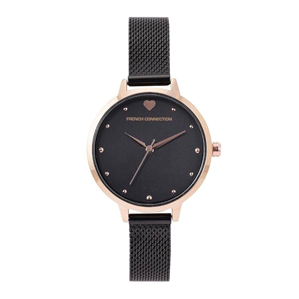 French Connection Women Amour Analog Watch Black Strap