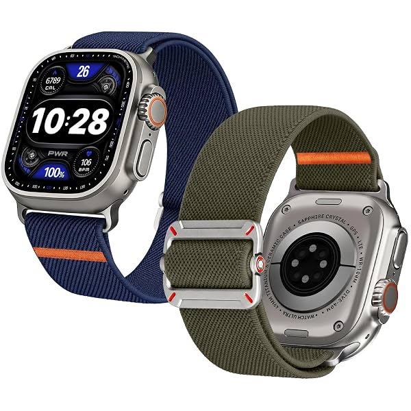 Fullmosa 2-Pack Nylon Strap for Apple Watch 49(Ultra4/3/2/1) 46 45 44 42mm