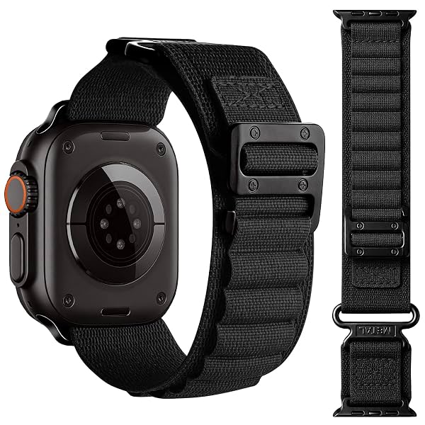Fullmosa Nylon Alpine Loop Strap for Apple Watch 49 46 45 44 42mm, Black