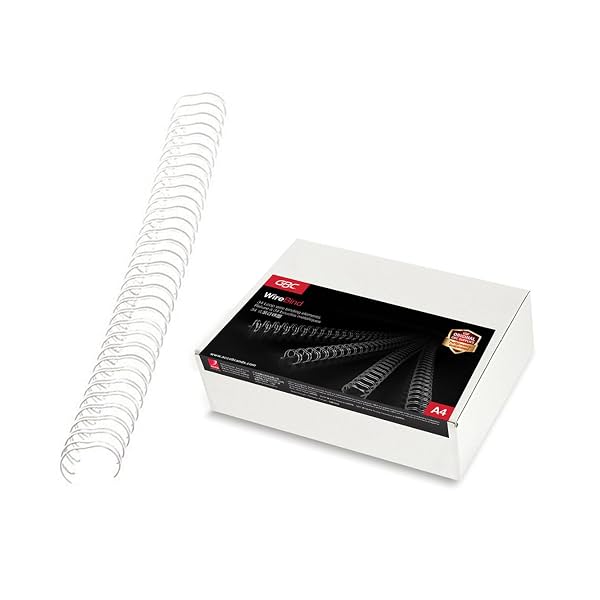 GBC Wire Binding Spines 6.0mm with 55 Sheet Capacity, White (Box of 100)