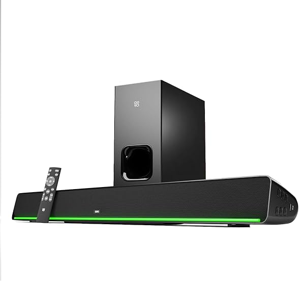 GOVO GoSurround 975 Pro, 400W Soundbar with 8” Subwoofer, 2.1 Channel Home Theatre, HDMI/AUX/USB/Bluetooth, 4 EQ Modes,