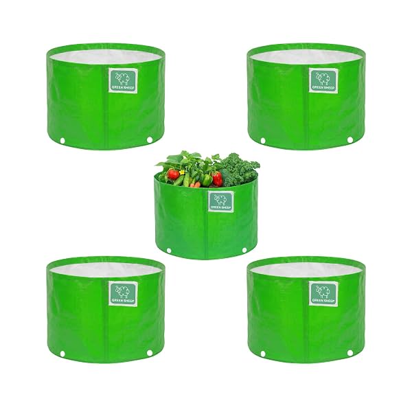 GREENSHEEP HDPE Grow Bag Heavy Duty 260 GSM Round Plants Flower Growing Bags