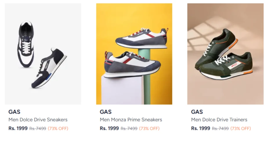 Gas Men Shoes Minimum 70% Discount
