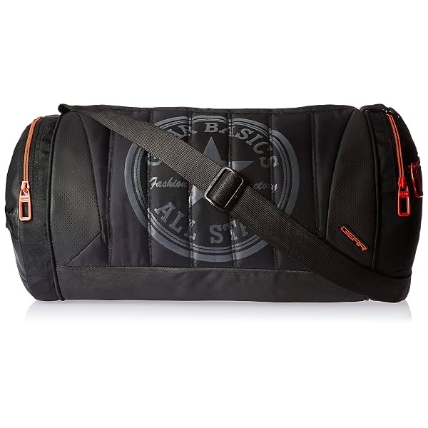 Gear 22 ltr Black and Orange Gym Bag (DUFPRO2000106)