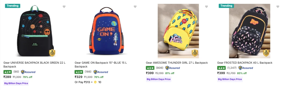 Gear School Bags from ₹289