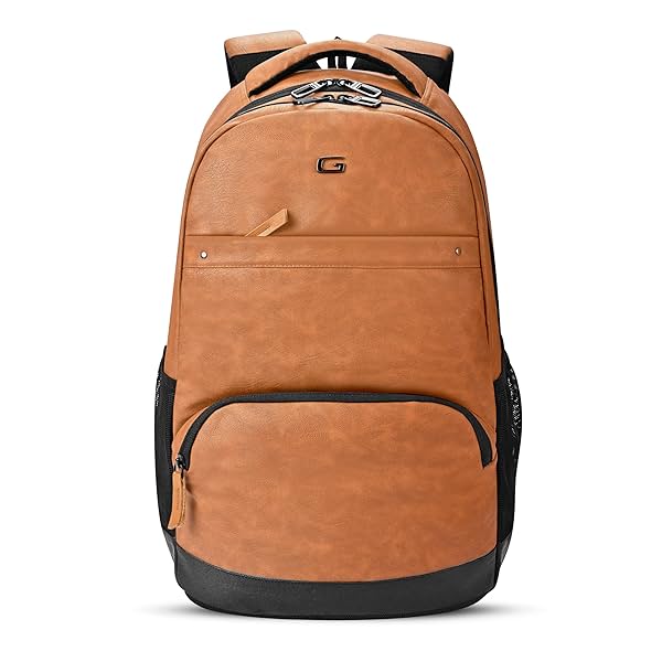 Gear Vintage2 Anti Theft Faux Leather 18 cms Tan Laptop Backpack