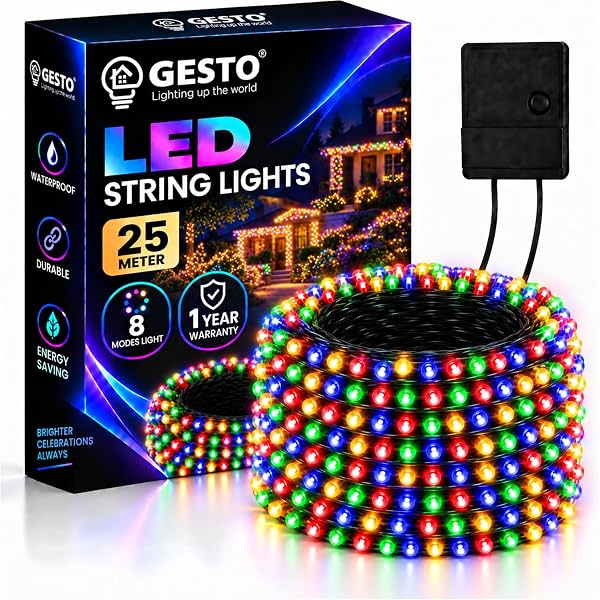 Gesto 25 Meter LED String Lights - Multicolor Led Fairy Lights for Decoration