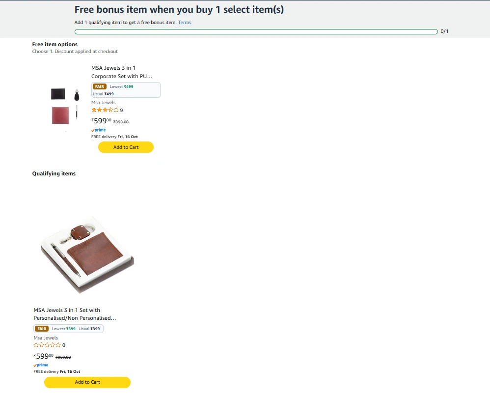 Get Free Bonus Item when you buy one MSA Jewels