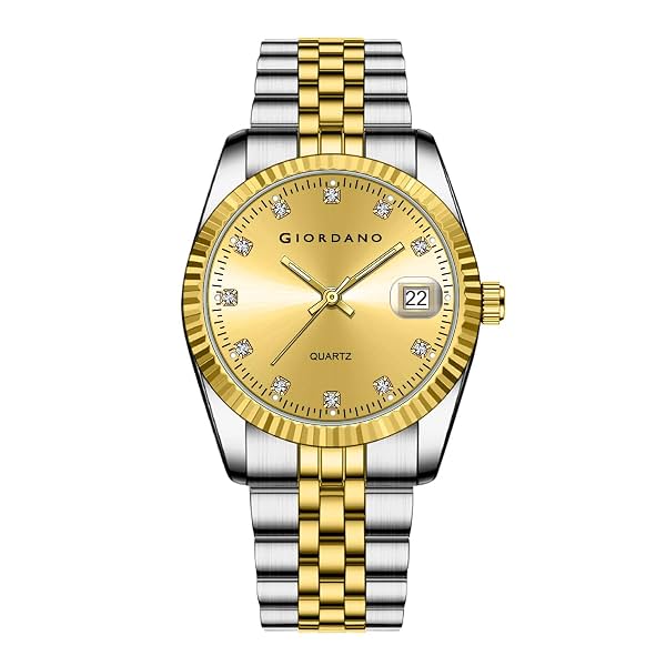 Giordano Analog Watch for Men with Dual-Tone Stainless Steel Strap