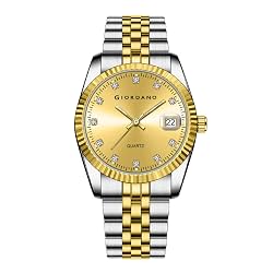 Giordano Analog Watch for Men with Dual-Tone Stainless Steel Strap