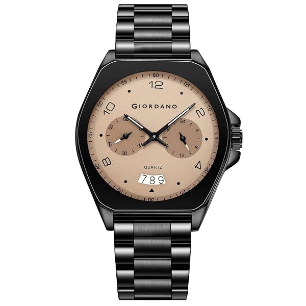 Giordano Elegant Analog Quartz Watch for Men with Multi-Function Hexagonal Dial