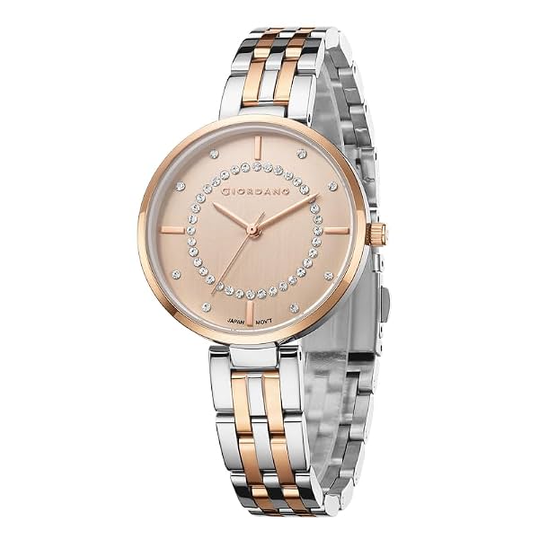 Giordano Stylish Analog Watch for Women with Diamond Studed Dial with Crystal