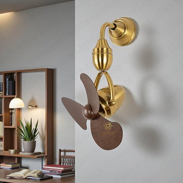 Glowave® Compact 3-Blade Ceiling Fan Gold Finish