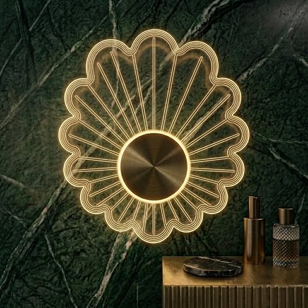 Groeien Modern LED Acrylic Artistic Sunray Floral Petal Wall Light