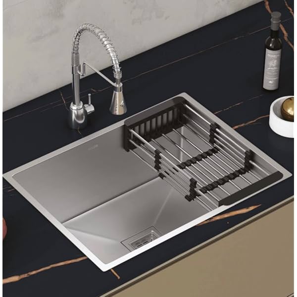 HAPPY HOMES 304 Stainless Steel Kitchen Sink (24X18X10 Inch)