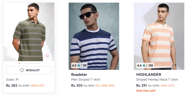 HIGHLANDER Men's T-shirt Upto 90% OFF