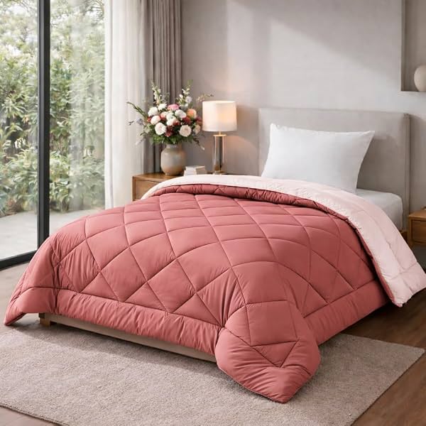 HOMEKART 220 GSM Microfiber Reversible Comforter for Single Bed,Ultra Soft