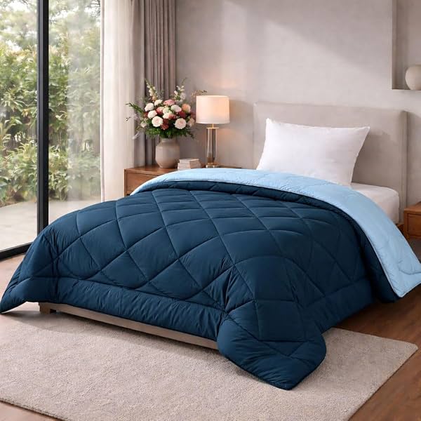 HOMEKART 220 GSM Solid Plain Summer Microfiber AC Comforter